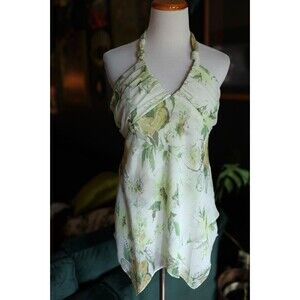 Dress-U by Sharon Floral Y2K Whimsical Fairycore Cottagecore Flowy Halter Top M